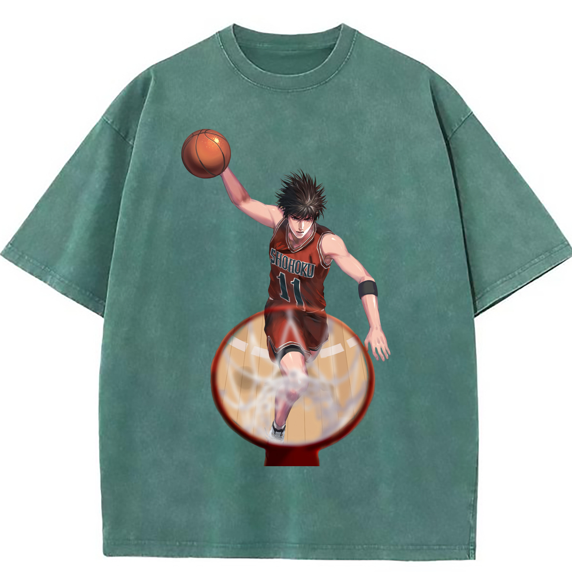 （画像用） SLAM DUNK／スラムダンク 綿100% ヴィンテージ風 半袖Tシャツ（フロントプリント）